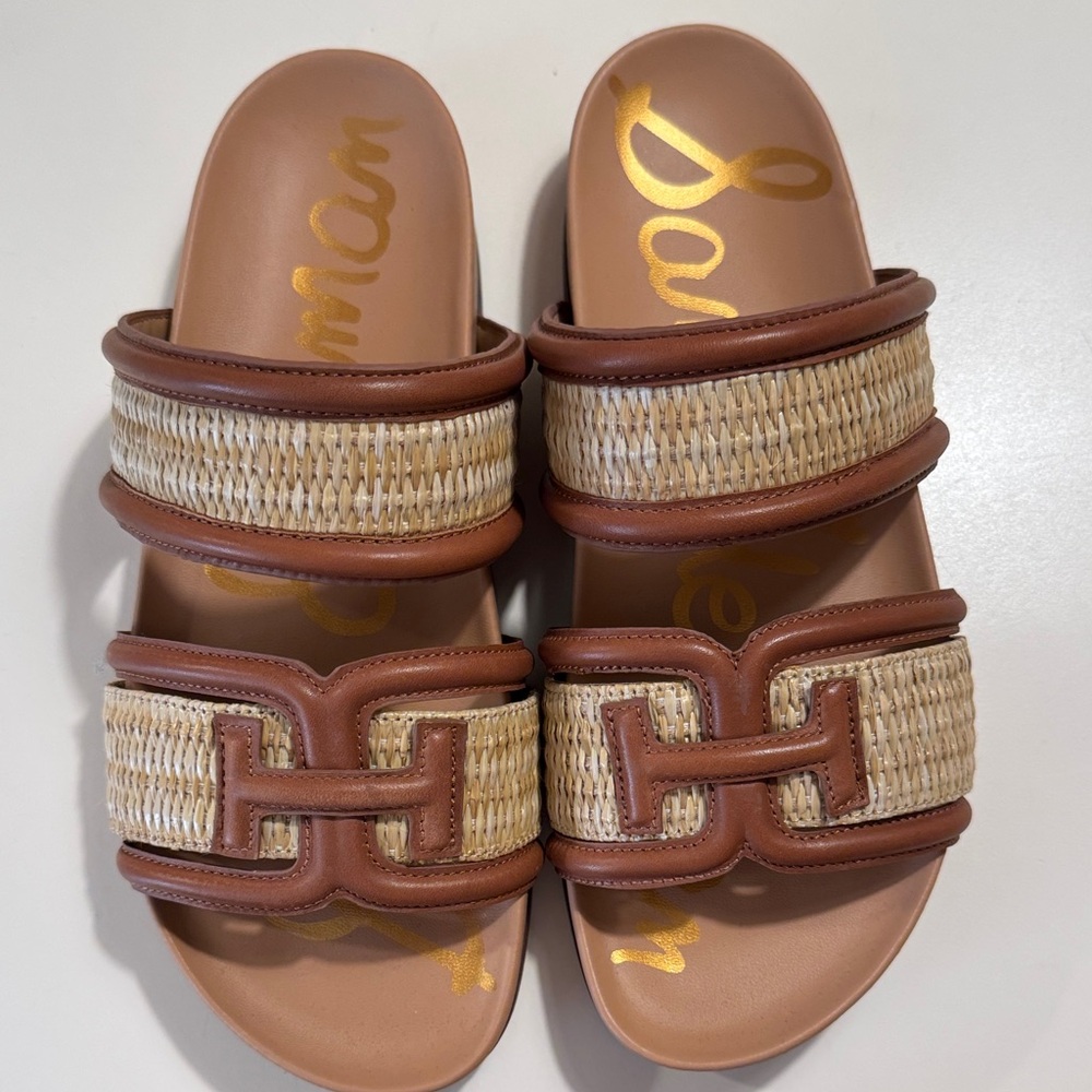 Sam Edelman Woven Tan and Brown Sandals